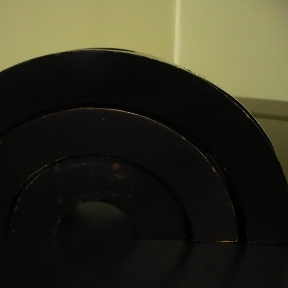 Vintage 90s Elephant Stamped Metal Wooden Space Saver Candle Holders - Picture 11 of 11